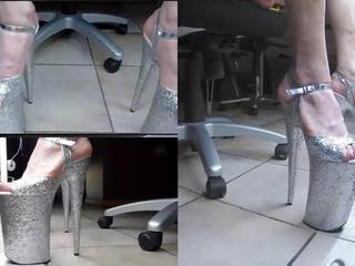 Webkamera mov med 10 tommers glitter hæler, voksen film 8b
